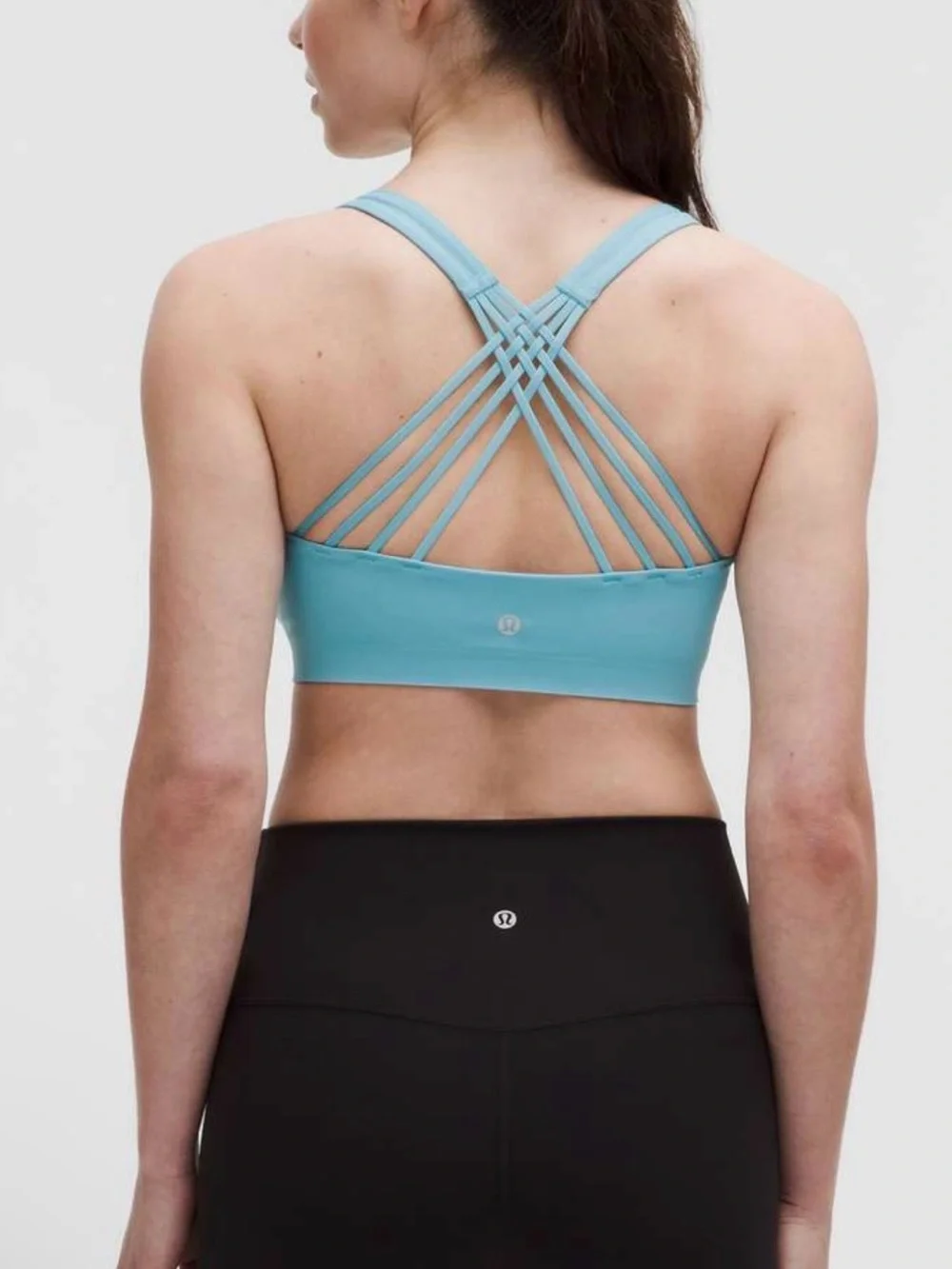 Lululemon FlexyFlex Strappy Yoga Bra *Light Support, D-DDD Cups Washed Blue
